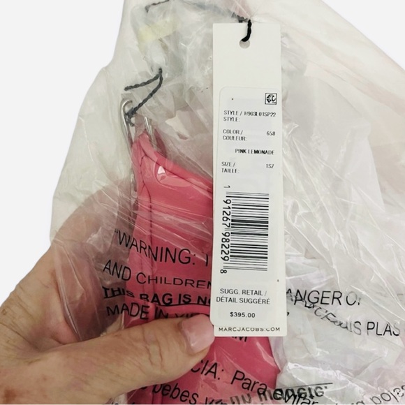 MARC JACOBS Handbag Tempo Baguette Shoulder Bag Pink Lemonade Silver Hardware - Picture 10 of 11